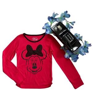 Disney NWOT Minnie Mouse Long Sleeves Red Shirt Girls 7/8